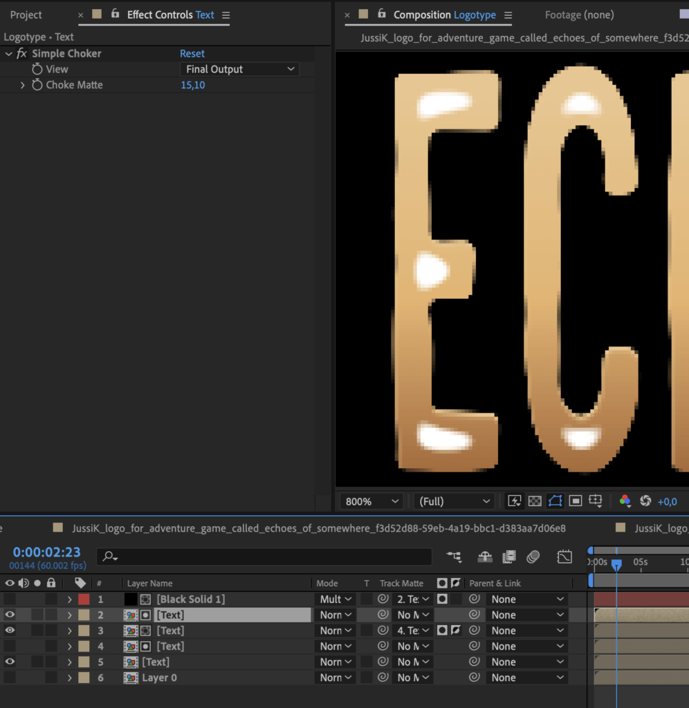 Logo text erosion in After Effects
