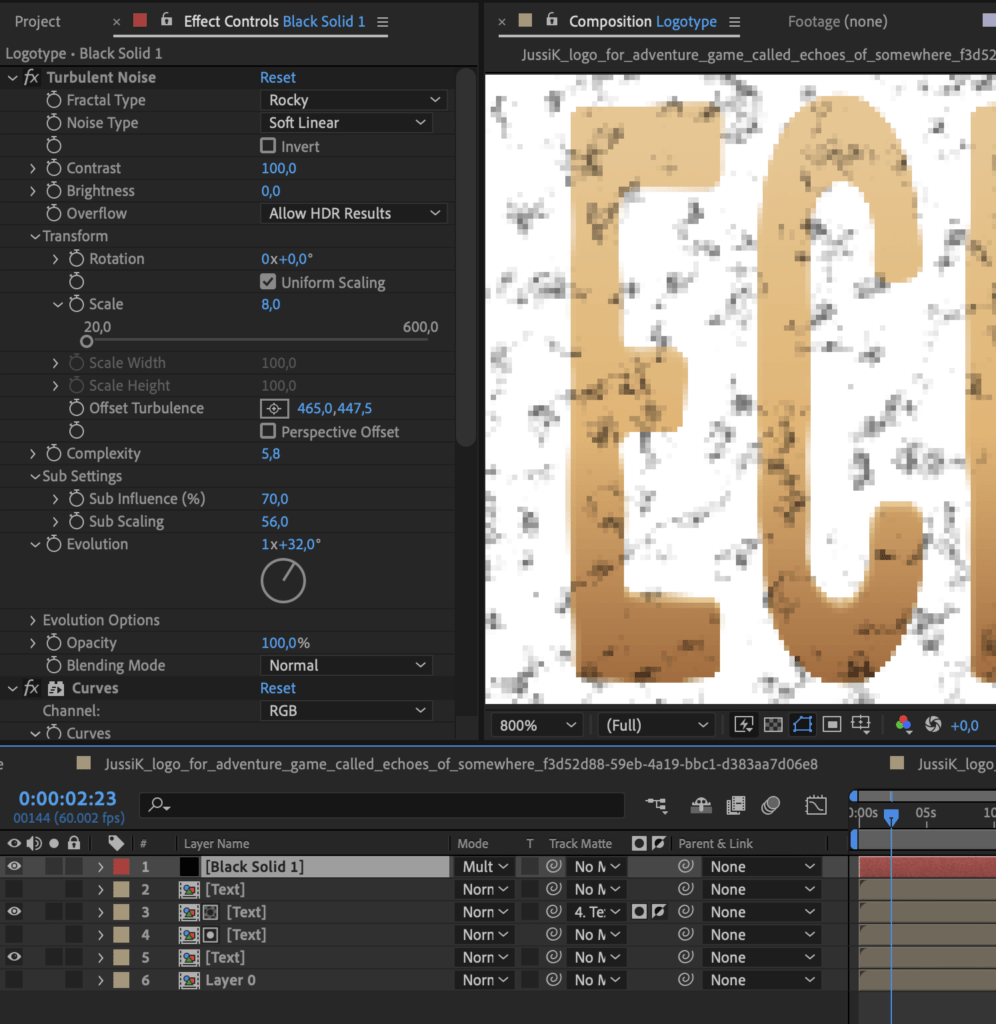Logo text erosion in After Effects